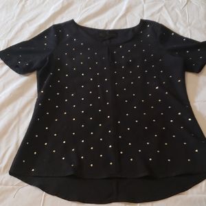 Kardashian Kollection gold rhinestone blouse